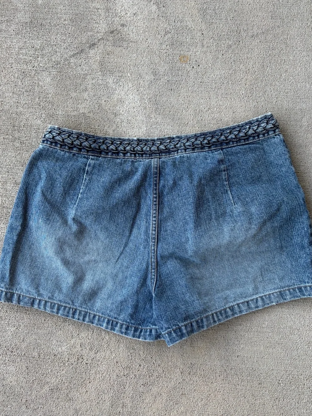 Vintage 90s Route 66 low rise fit retro low waisted braided denim jean shorts